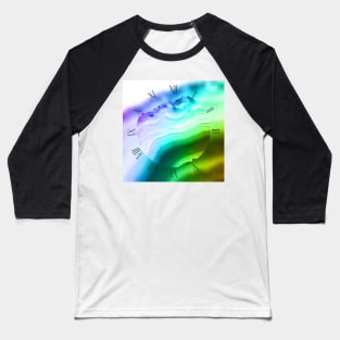 Rainbow colors fancy agate slice mineral Baseball T-Shirt